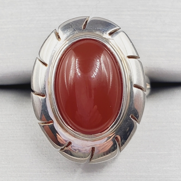 Silver Carnelian Ring - Picture 1 of 7